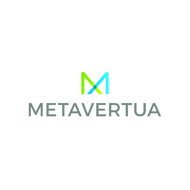Metavertua.com logo, a brandable .com business name for sale