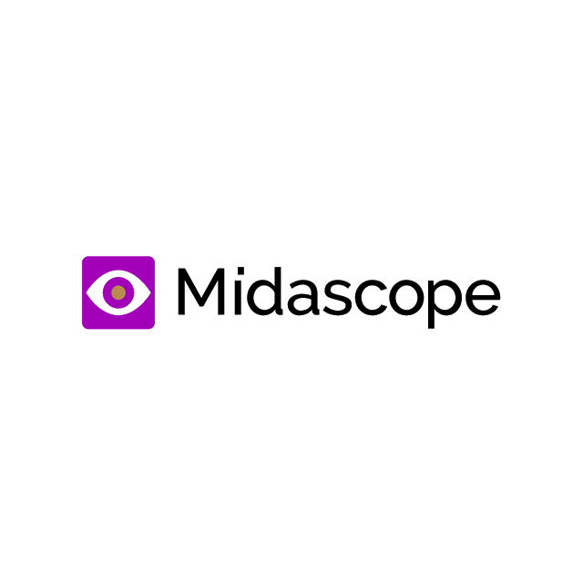Midascope.com logo, a brandable .com business name for sale