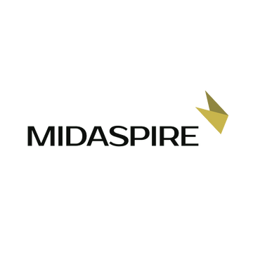 Midaspire.com logo, a brandable .com business name for sale