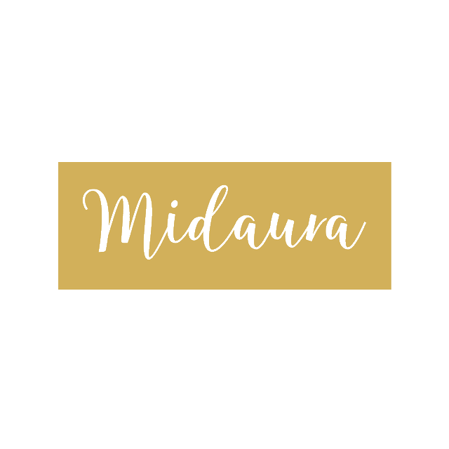 Midaura.com logo, a brandable .com business name for sale