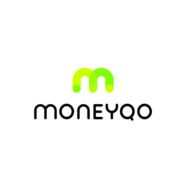 Moneyqo.com logo, a brandable .com business name for sale