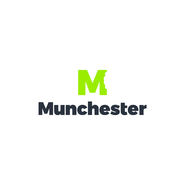 Munchester.com logo, a brandable .com business name for sale