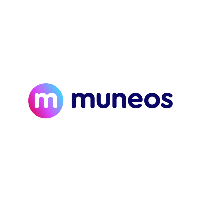 Muneos.com logo, a brandable .com business name for sale