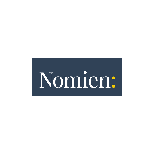 Nomien.com logo, a brandable .com business name for sale