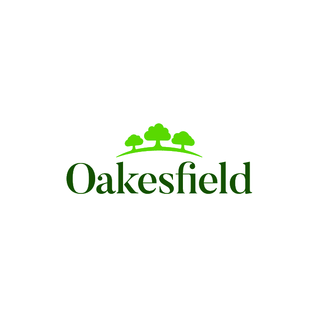 Oakesfield.com logo, a brandable .com business name for sale