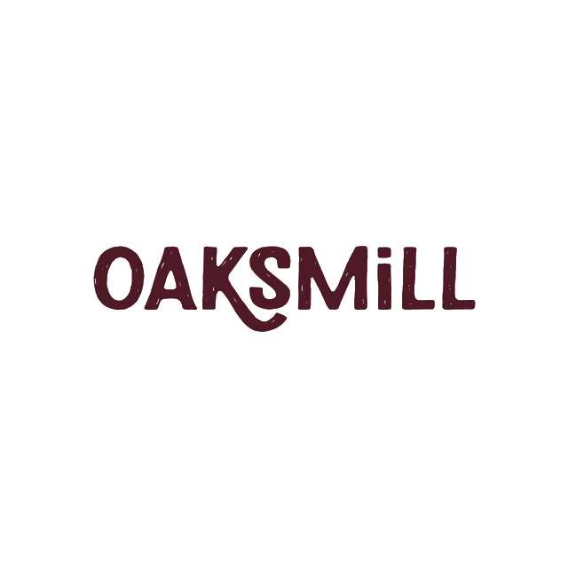 Oaksmill.com logo, a brandable .com business name for sale
