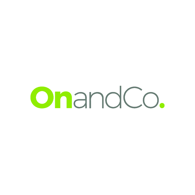OnAndCo.com logo, a brandable .com business name for sale