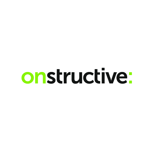 Onstructive.com logo, a brandable .com business name for sale
