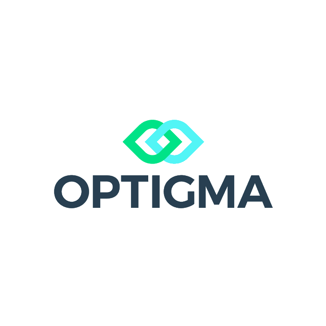 Optigma.com logo, a brandable .com business name for sale