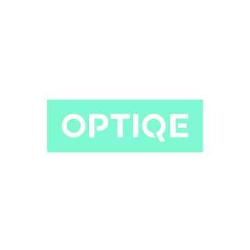 Optiqe.com logo, a brandable .com business name for sale