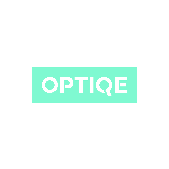 Optiqe.com logo, a brandable .com business name for sale
