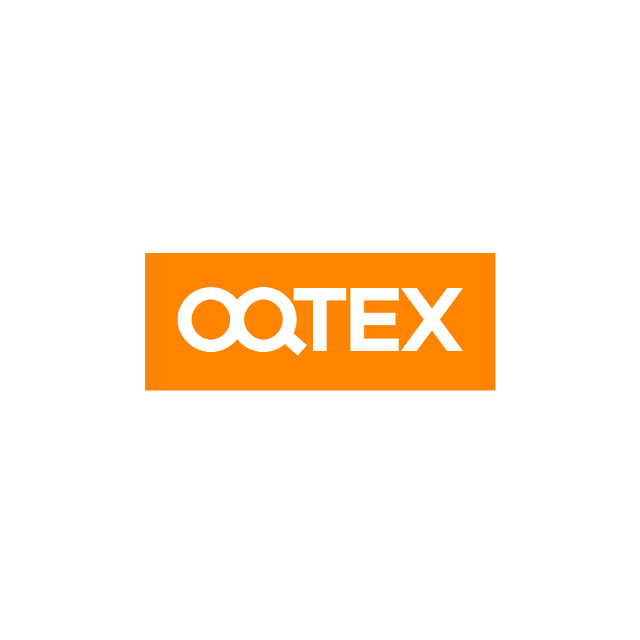 Oqtex.com logo, a brandable .com business name for sale