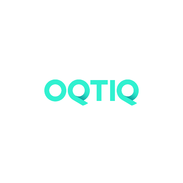Oqtiq.com logo, a brandable .com business name for sale