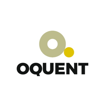 Oquent.com logo, a brandable .com business name for sale