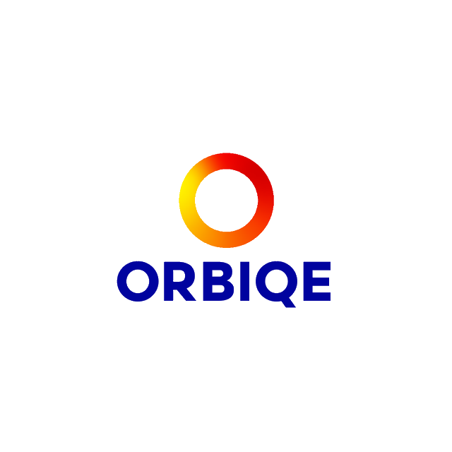 Orbiqe.com logo, a brandable .com business name for sale