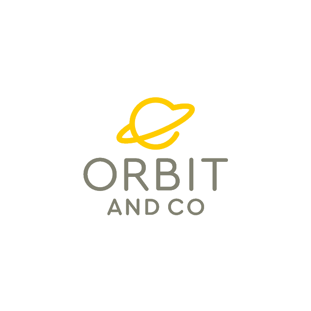OrbitAndCo.com logo, a brandable .com business name for sale