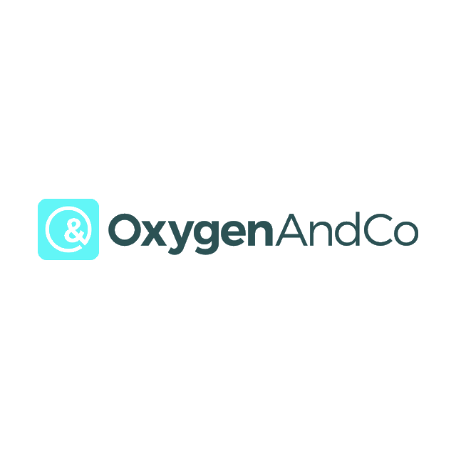 OxygenAndCo.com logo, a brandable .com business name for sale