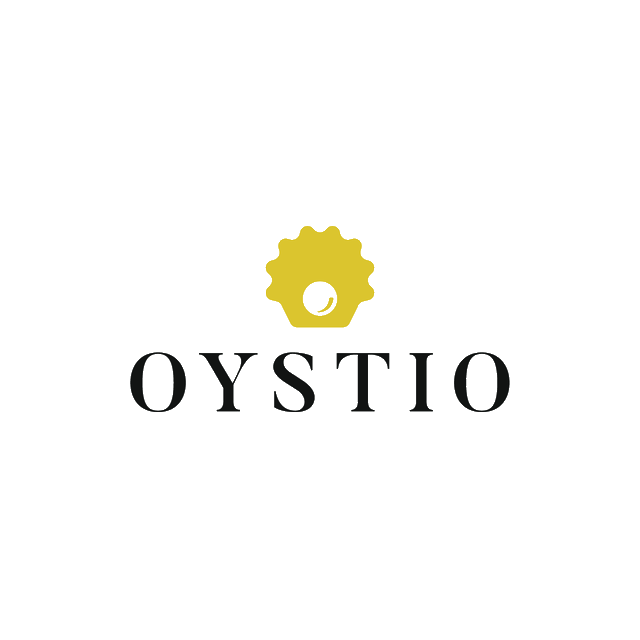Oystio.com logo, a brandable .com business name for sale