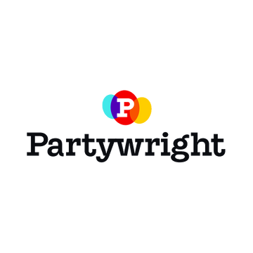 Partywright.com logo, a brandable .com business name for sale