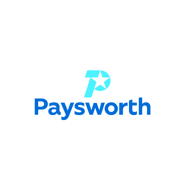 Paysworth.com logo, a brandable .com business name for sale