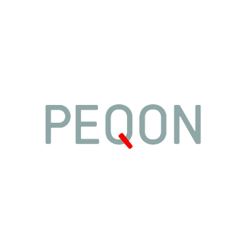 Peqon.com logo, a brandable .com business name for sale