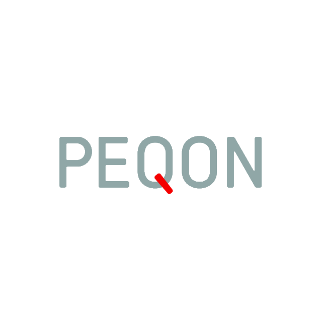Peqon.com logo, a brandable .com business name for sale