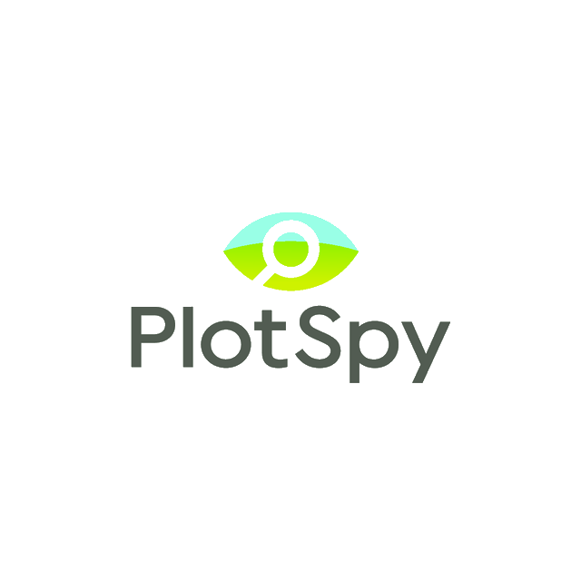 PlotSpy.com logo, a brandable .com business name for sale