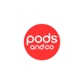 PodsAndCo.com logo, a brandable .com business name for sale
