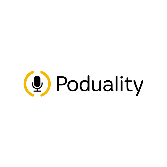 Poduality.com logo, a brandable .com business name for sale