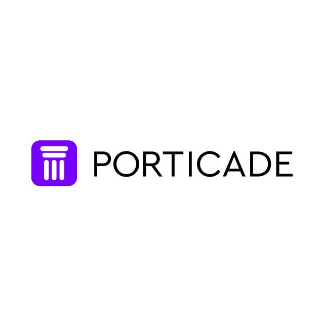 Porticade.com logo, a brandable .com business name for sale