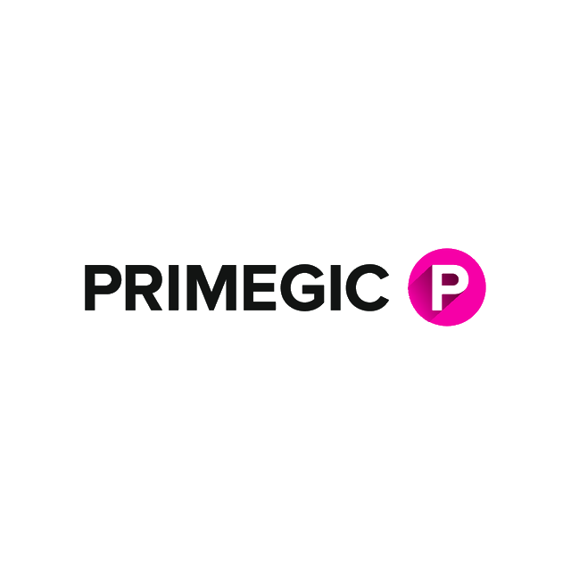 Primegic.com logo, a brandable .com business name for sale