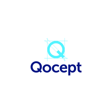 Qocept.com logo, a brandable .com business name for sale