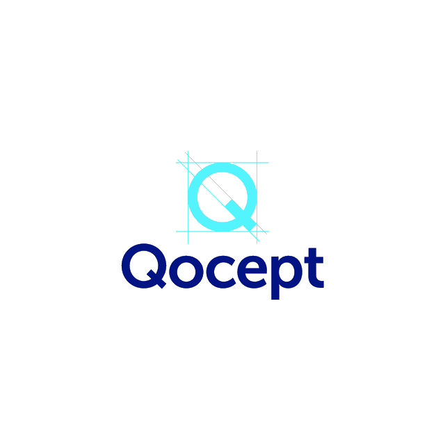 Qocept.com logo, a brandable .com business name for sale