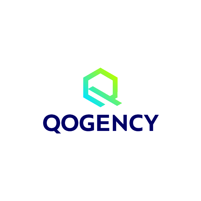 Qogency.com logo, a brandable .com business name for sale