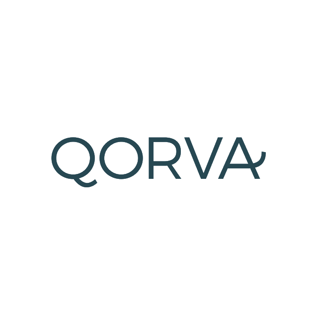 Qorva.com logo, a brandable .com business name for sale