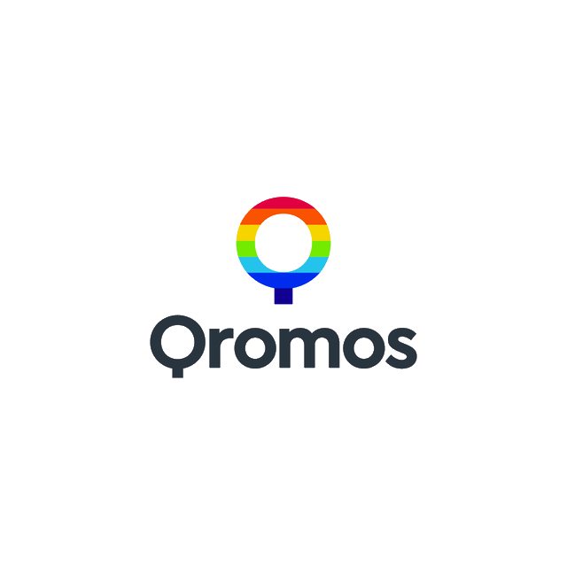 Qromos.com logo, a brandable .com business name for sale