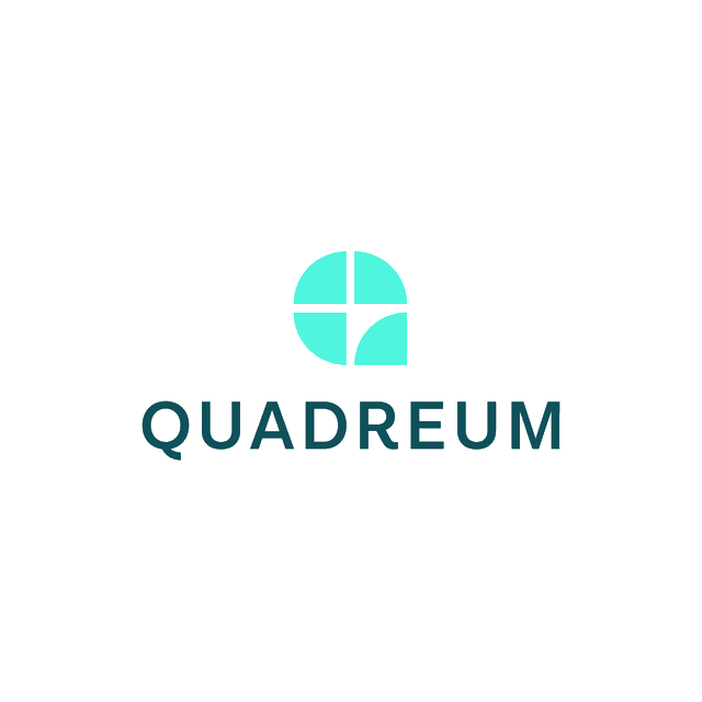 Quadreum.com logo, a brandable .com business name for sale