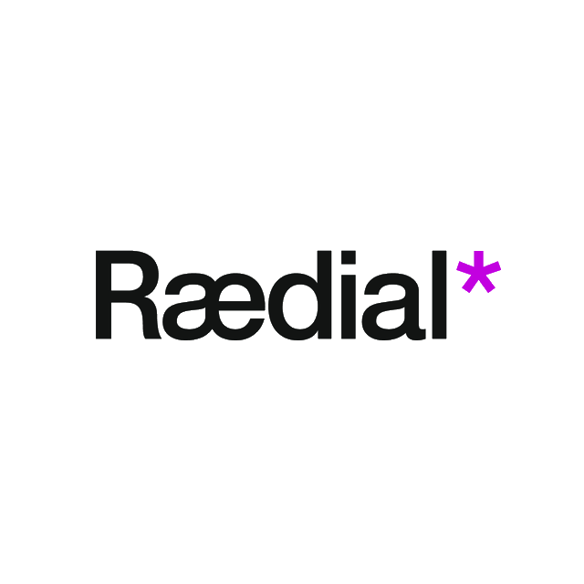 Raedial.com logo, a brandable .com business name for sale