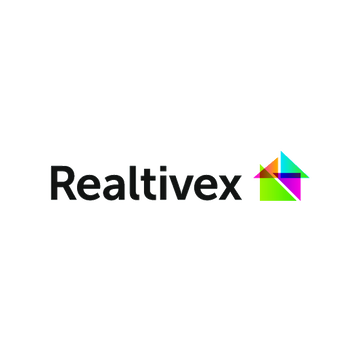 Realtivex.com logo, a brandable .com business name for sale