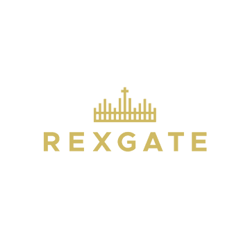Rexgate.com logo, a brandable .com business name for sale