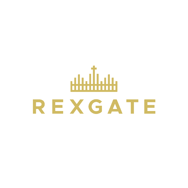 Rexgate.com logo, a brandable .com business name for sale