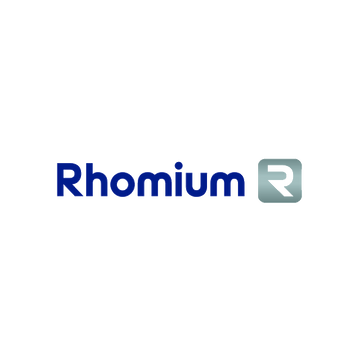 Rhomium.com logo, a brandable .com business name for sale