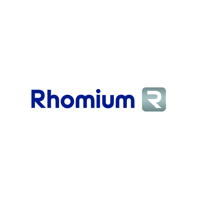 Rhomium.com logo, a brandable .com business name for sale