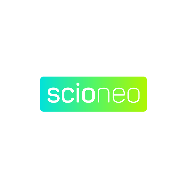 Scioneo.com logo, a brandable .com business name for sale