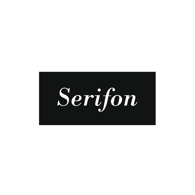 Serifon.com logo, a brandable .com business name for sale