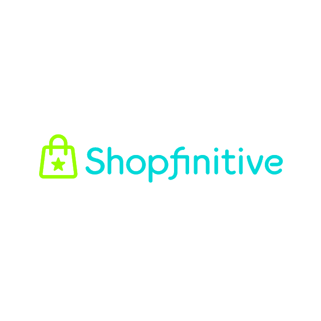 Shopfinitive.com logo, a brandable .com business name for sale