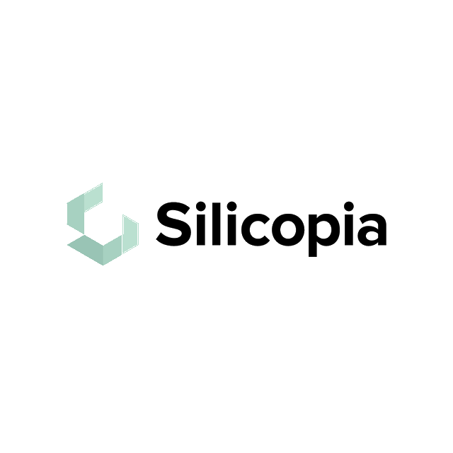 Silicopia.com logo, a brandable .com business name for sale