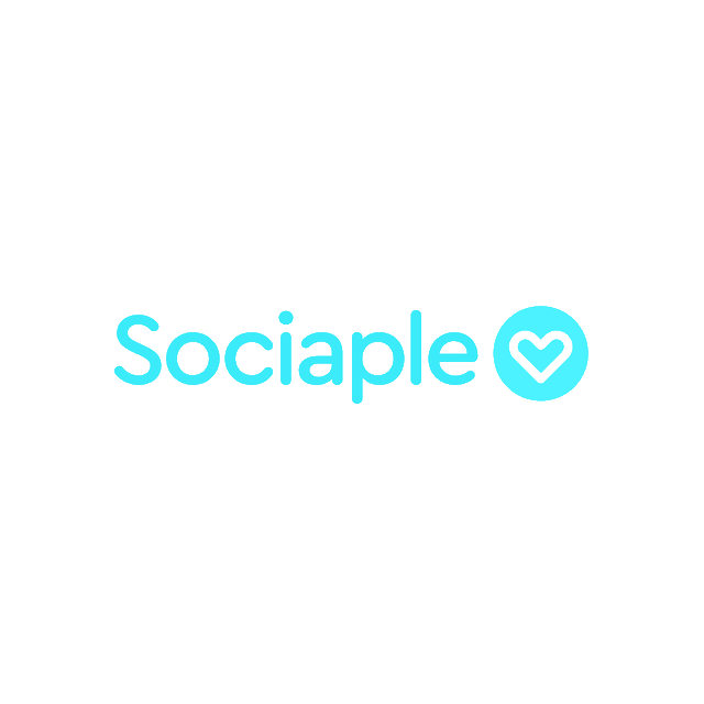 Sociaple.com logo, a brandable .com business name for sale