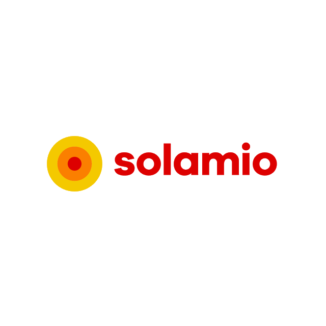 Solamio.com logo, a brandable .com business name for sale