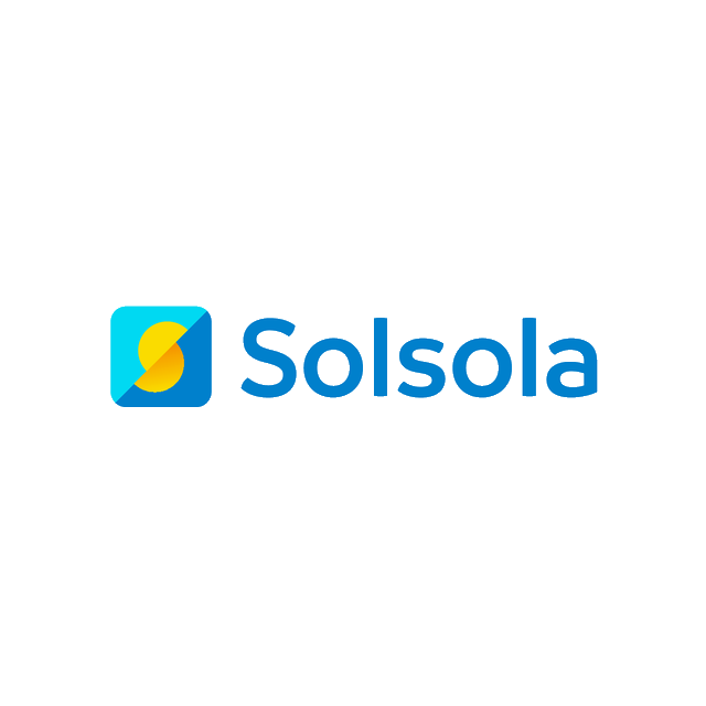 Solsola.com logo, a brandable .com business name for sale